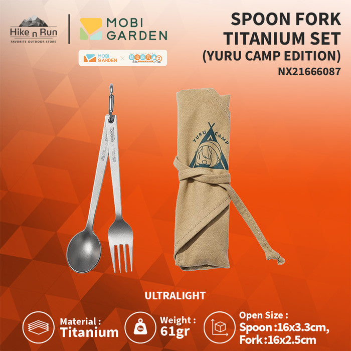 Alat Makan Titanium Mobi Garden NX21666087 Yuru Camp Spoon Fork Set
