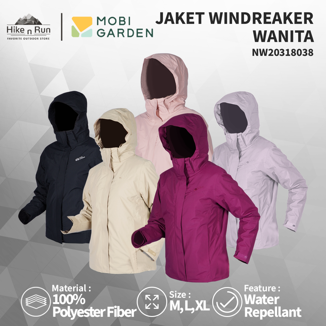 Jaket Windbreaker Wanita Mobi Garden NW20318038 Jacket Travelling