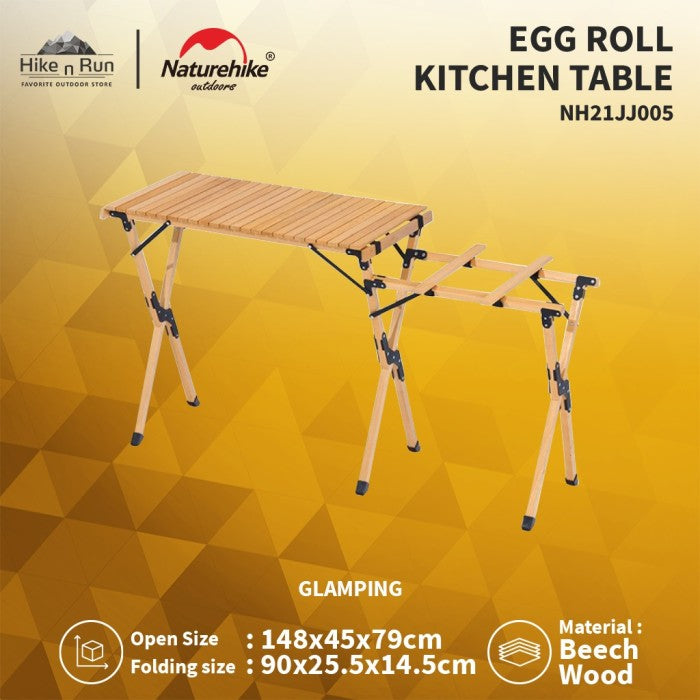 Meja Lipat Portable Naturehike NH21JJ005 Egg Roll Kitchen Table