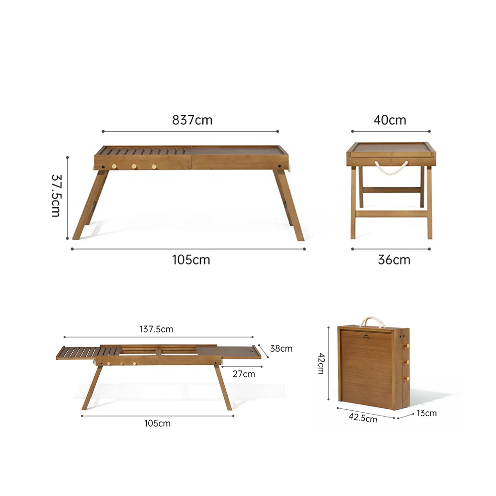 PREORDER!!! Meja Lipat Ringan Bamboo Naturehike CNK2300JJ011 Folding Table Lightweight