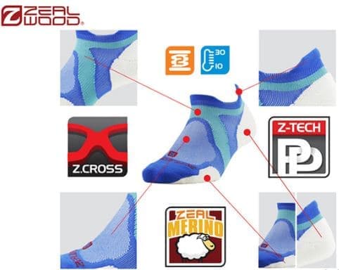 Zealwood Z-Cross R1 Running Socks Low