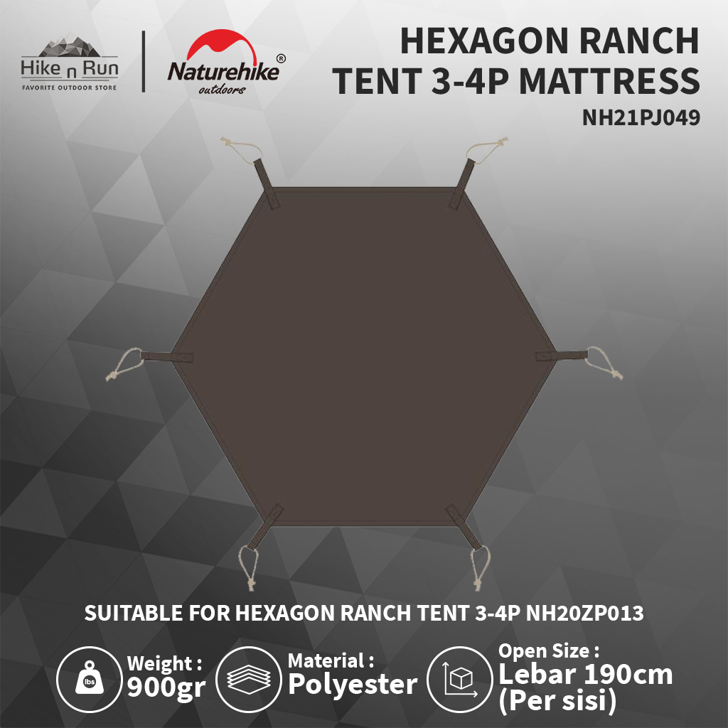 Alas Tenda Glamping Naturehike NH21PJ049 Hexagon Ranch Tent 3-4P Mat