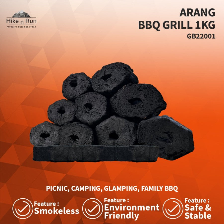 Arang Kelapa Briket Hexagonal Grillbox Smokeless Charcoal