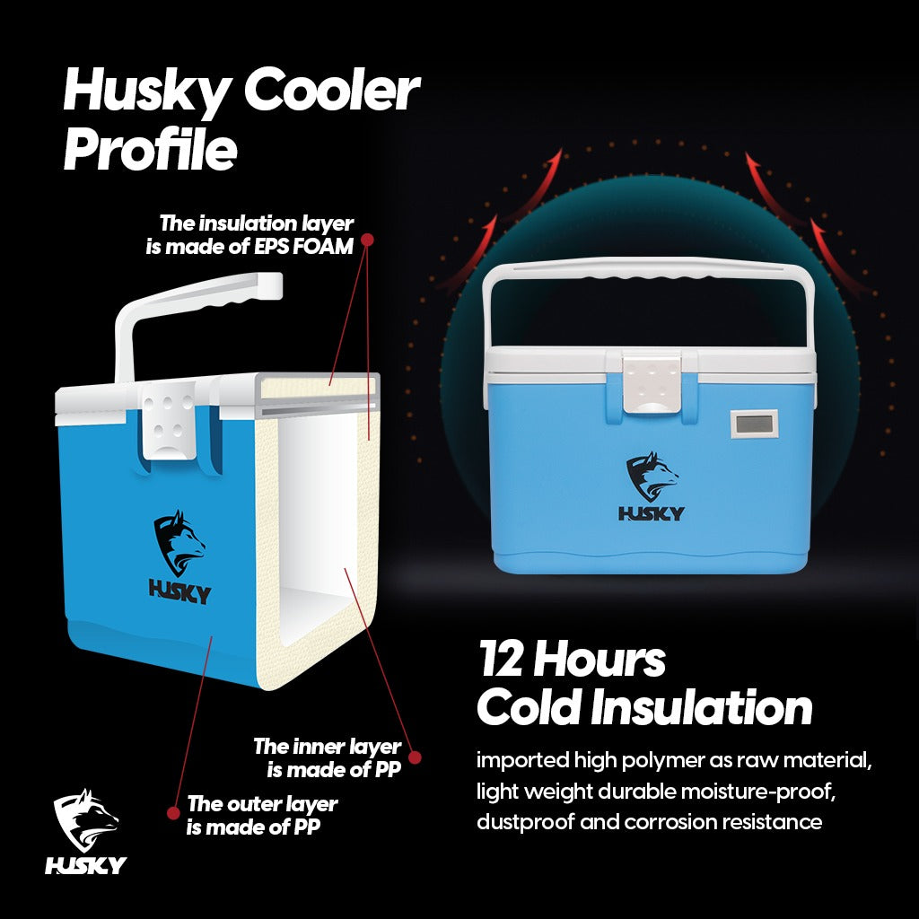 Coolbox 15L dengan Termometer - Husky Coolbox 15L HNR21CB002