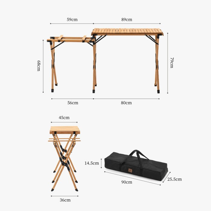 Meja Lipat Portable Naturehike NH21JJ005 Egg Roll Kitchen Table