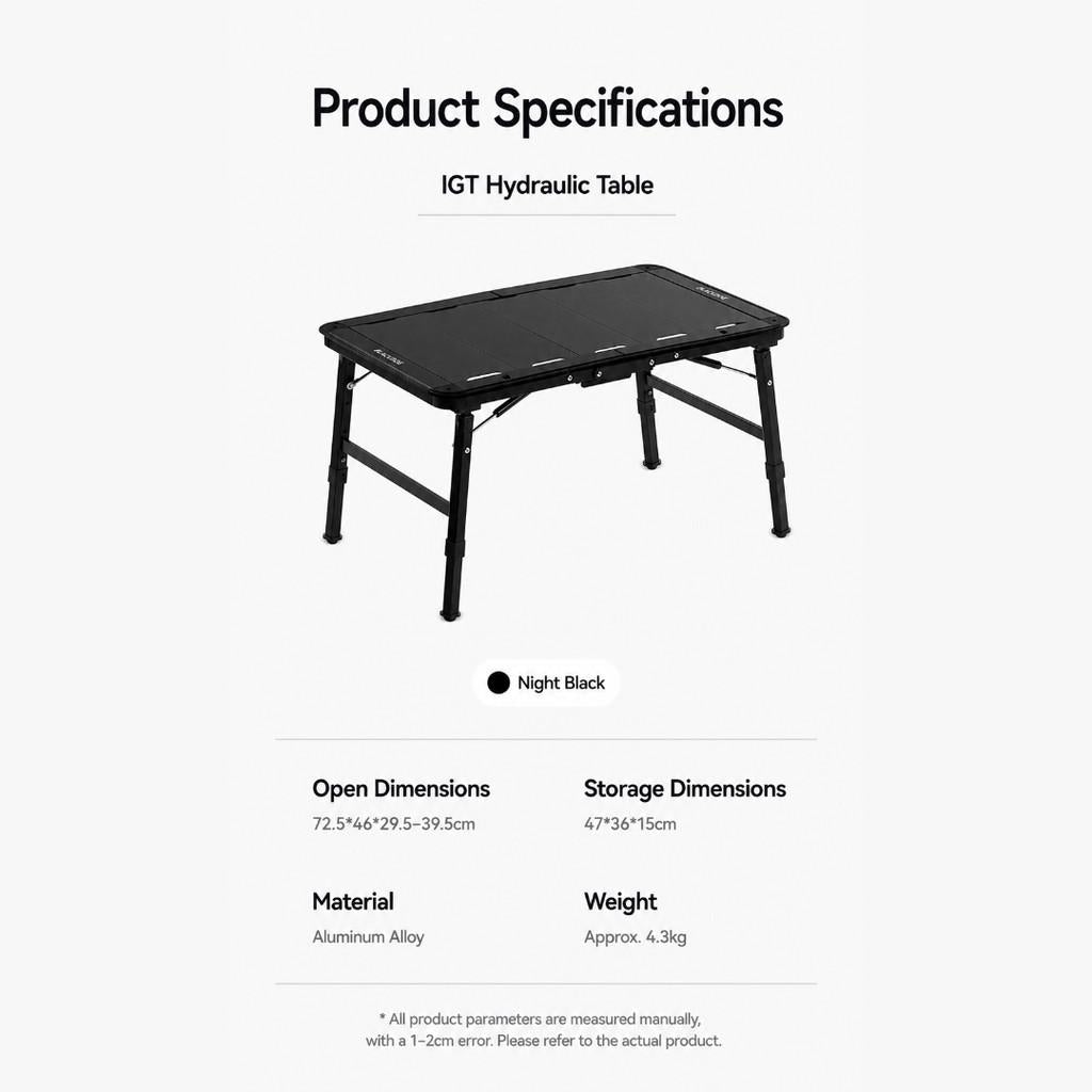 Blackdog Meja Lipat IGT Hidrolik CBD2650JJ013 Adjustable Folding Table Portable Meja Camping Modular