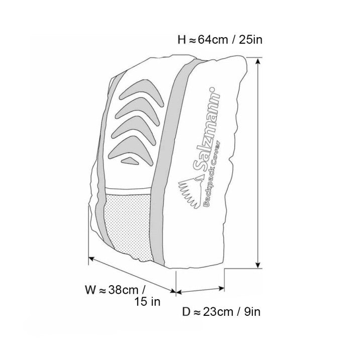 Backpack Cover Salzmann 40035 Rain Cover Reflective 50L