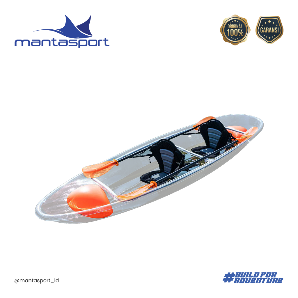 Kayak Mantasport Nemo 2 Orang Perahu Air Transparent Wisata Free Dayung