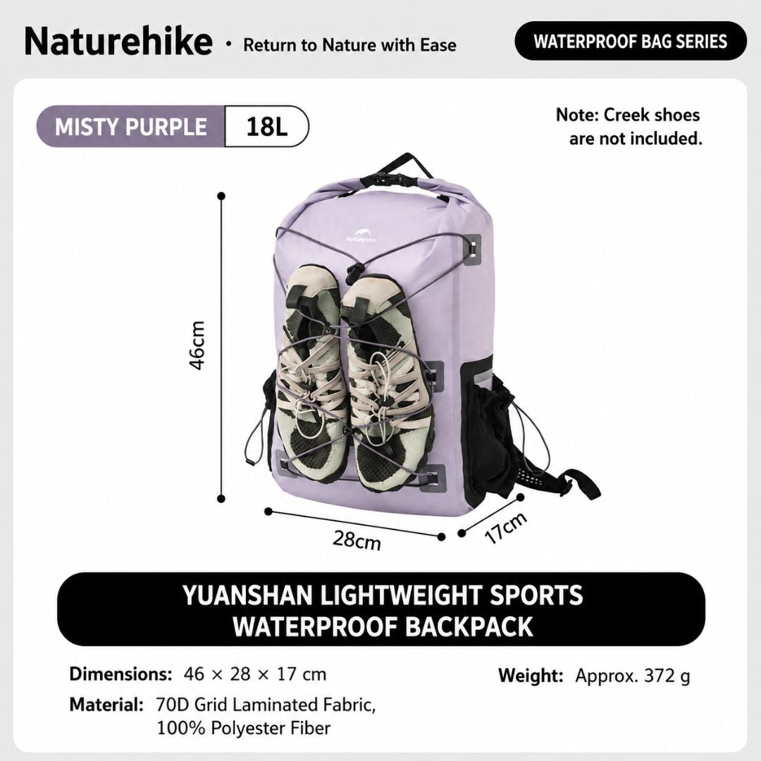Dry Bag Ringan NATUREHIKE CNH22BB003 25L Backpack Carrier Hiking