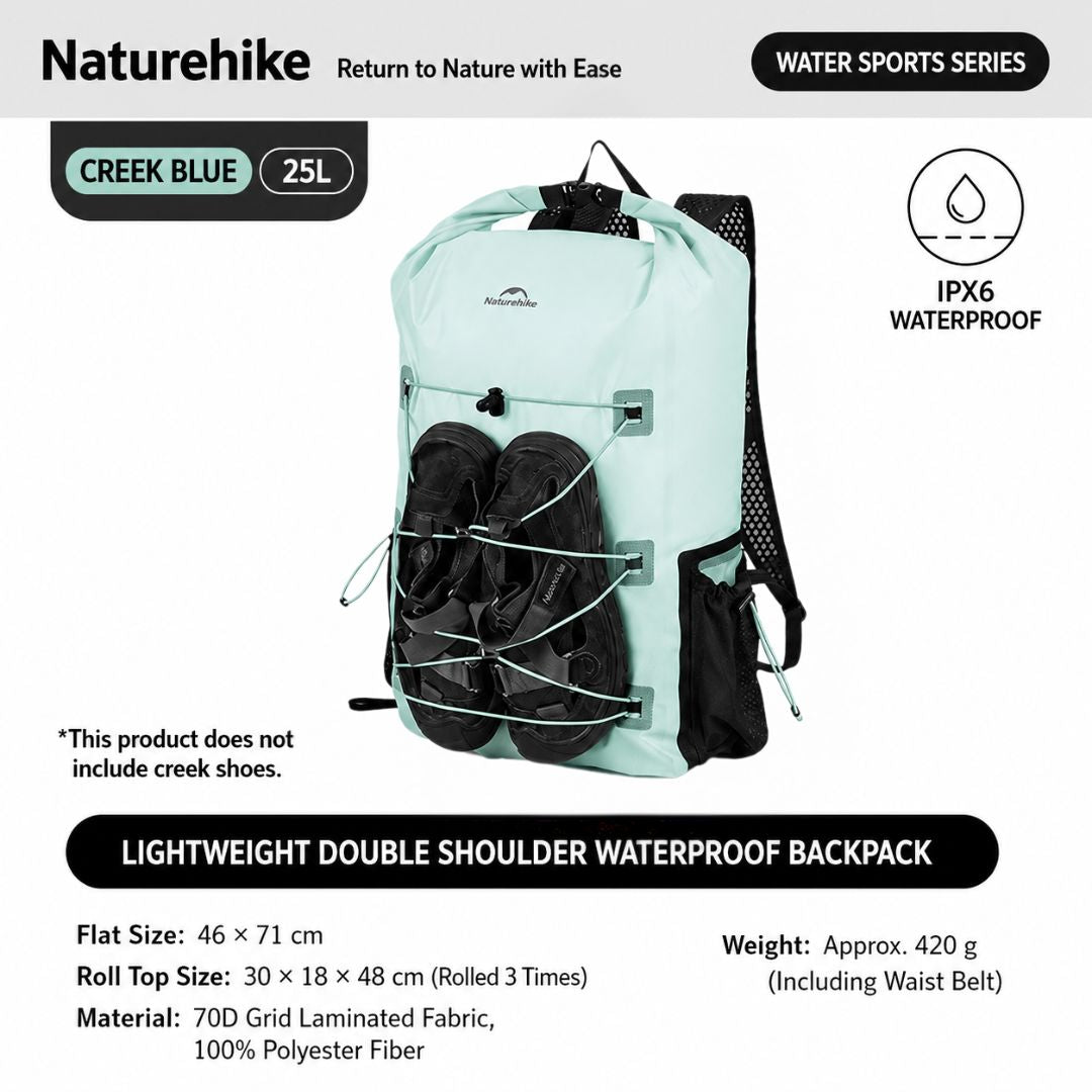Dry Bag Ringan NATUREHIKE CNH22BB003 25L Backpack Carrier Hiking