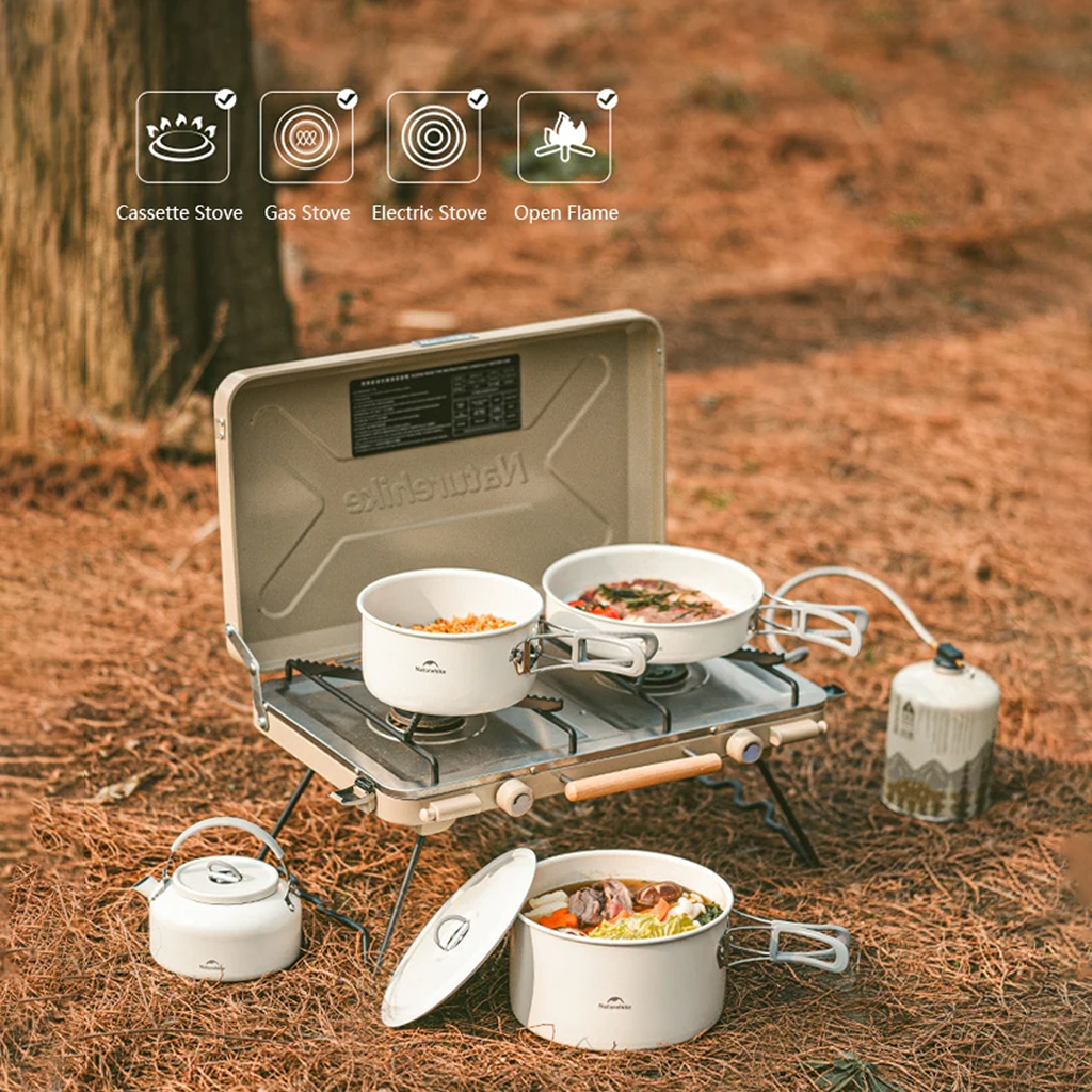 Peralatan Masak Camping Ultralight Naturehike CNK2450CF013 Nesting Ceramic Pot Set