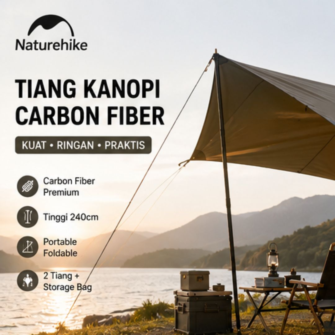 Tiang Kanopi Naturehike NH21YW137 Carbon Canopy Pole