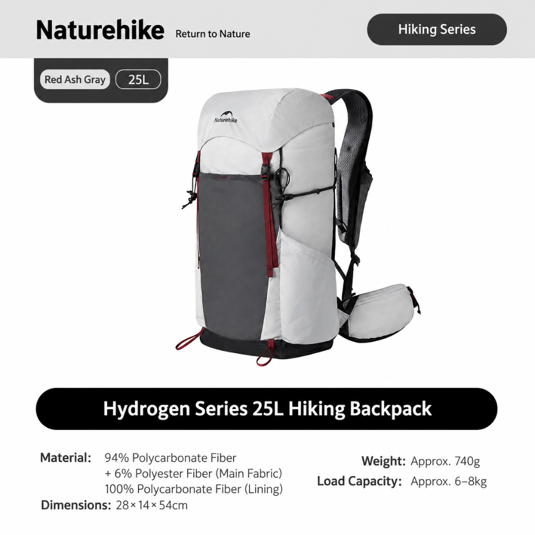Naturehike Tas Hiking Gunung Ringan Hydrogen 25L Ultralight Backpack CNK2550XB010-D8U Tas Ransel Hiking Lipat Ringan Waterproof Daypack Travel Outdoor