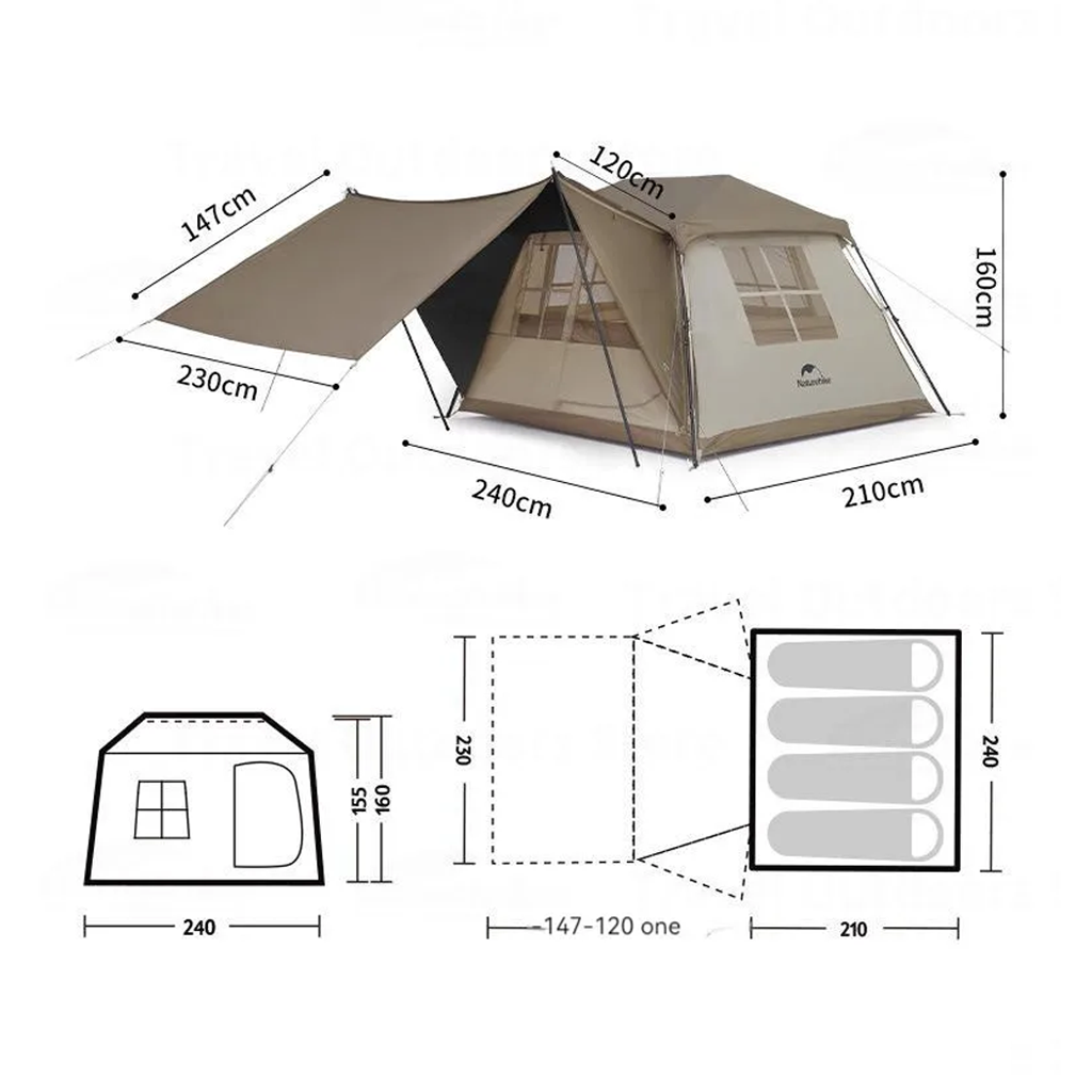 Naturehike Tent Village  5.02 Generation - Brown - CNK2300ZP022