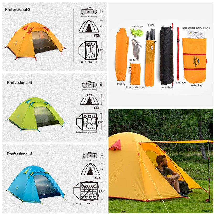 Naturehike P Series Hiking Tent  NH18Z022-P NH18Z033-P NH18Z044-P