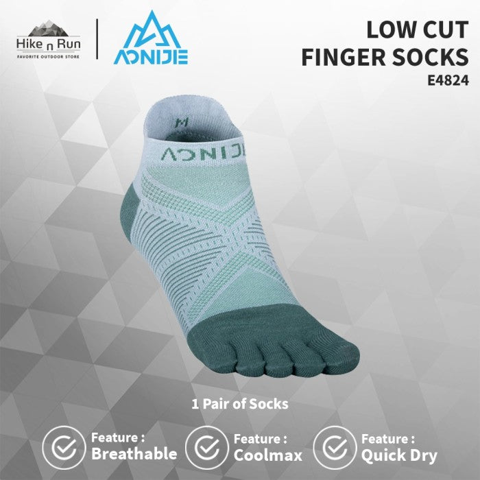 Kaos Kaki Aonijie E4824 Running Finger Socks Low Cut