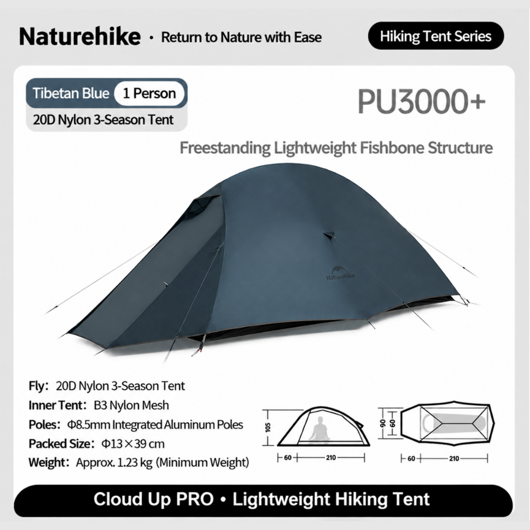 Tenda Hiking Ringan Naturehike Hiking Tent Cloud Up NH18T010-T NH17T001-T NH18T030-T CNK2450WS032