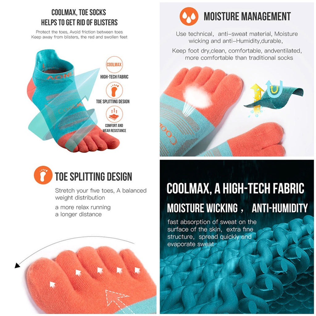 Aonijie E4802 Kaos Kaki Finger Socks 3 Pasang