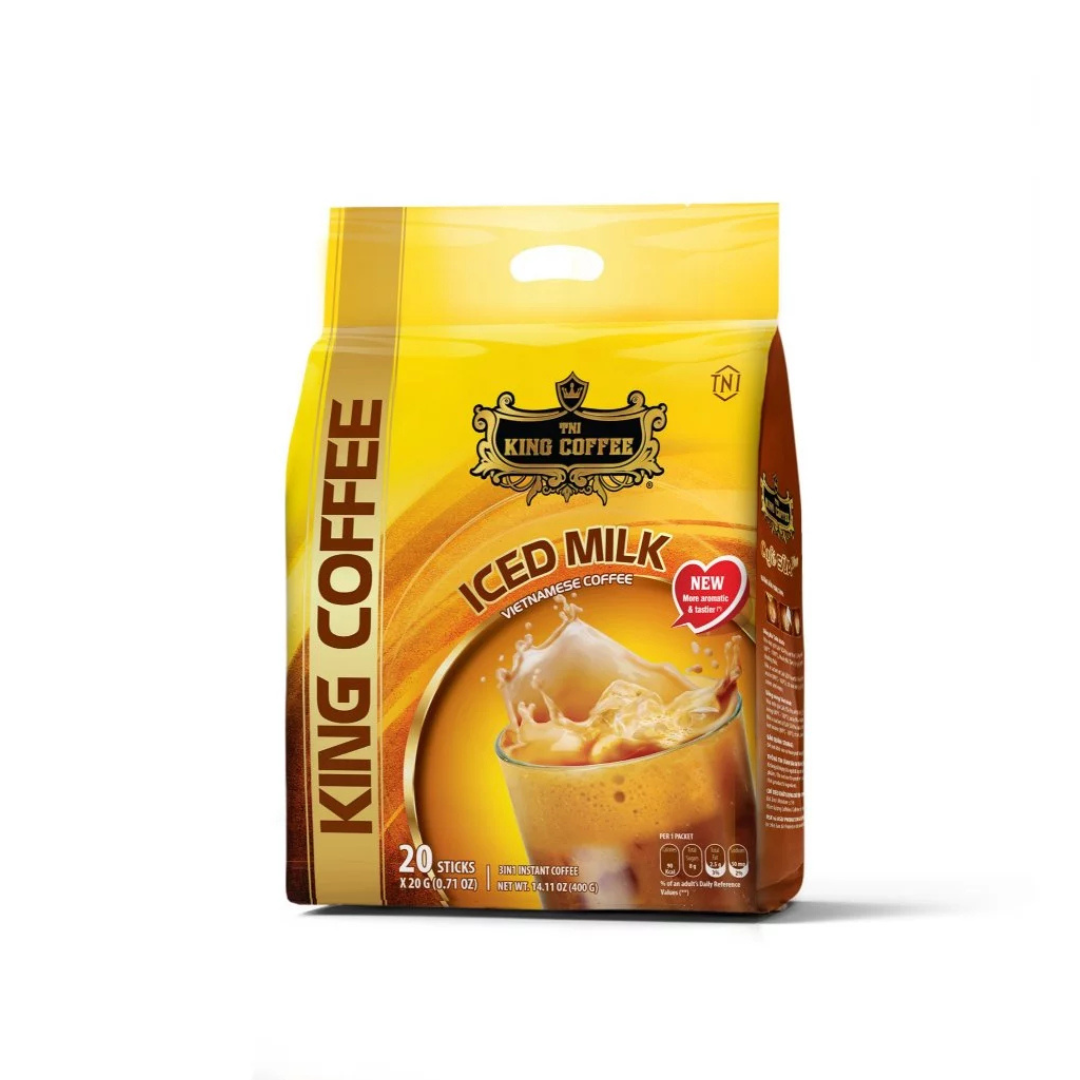 KOPI SUSU INSTAN IMPORT VIETNAM KING COFFEE ICED MILK 20 STIK