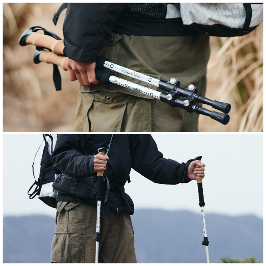 TREKKING POLE NATUREHIKE CNH22DS002 ALLUMINIUM ALLOY (2PCS)