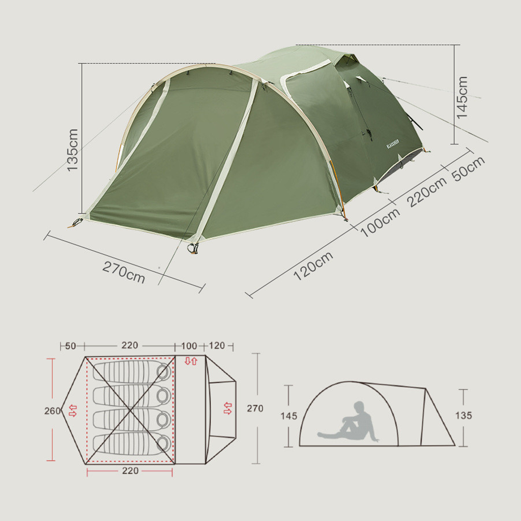 Tenda Camping Blackdeer BD12111128 Archeos Tent with Screen Room