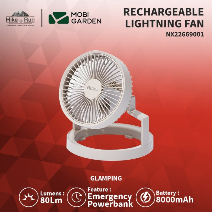 Kipas Lampu Elektrik Mobi Garden NX22669001 Rechargeable Lightning Fan