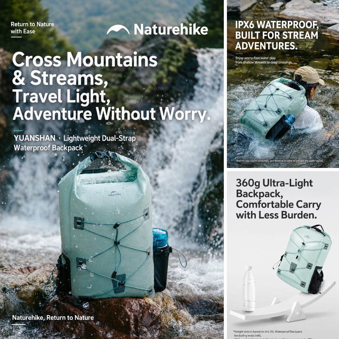 Dry Bag Ringan NATUREHIKE CNH22BB003 25L Backpack Carrier Hiking