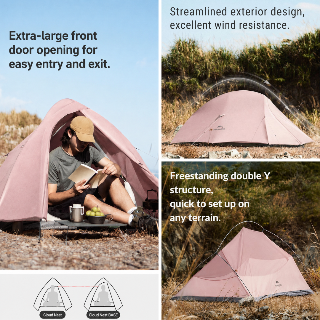 Tenda Hiking Ringan Naturehike Hiking Tent Cloud Up NH18T010-T NH17T001-T NH18T030-T CNK2450WS032