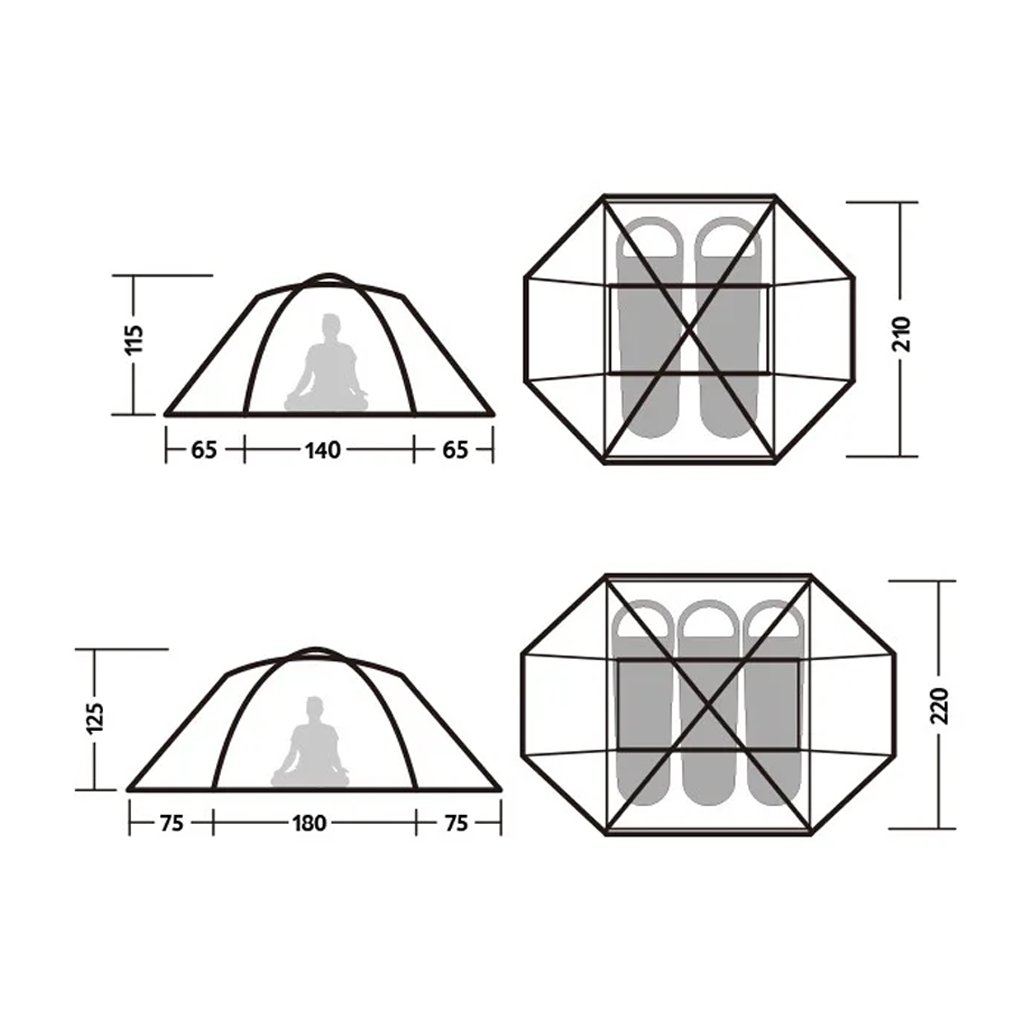 Naturehike CNK2300ZP024 Yunchuan Ultralight Tent 2P-3P