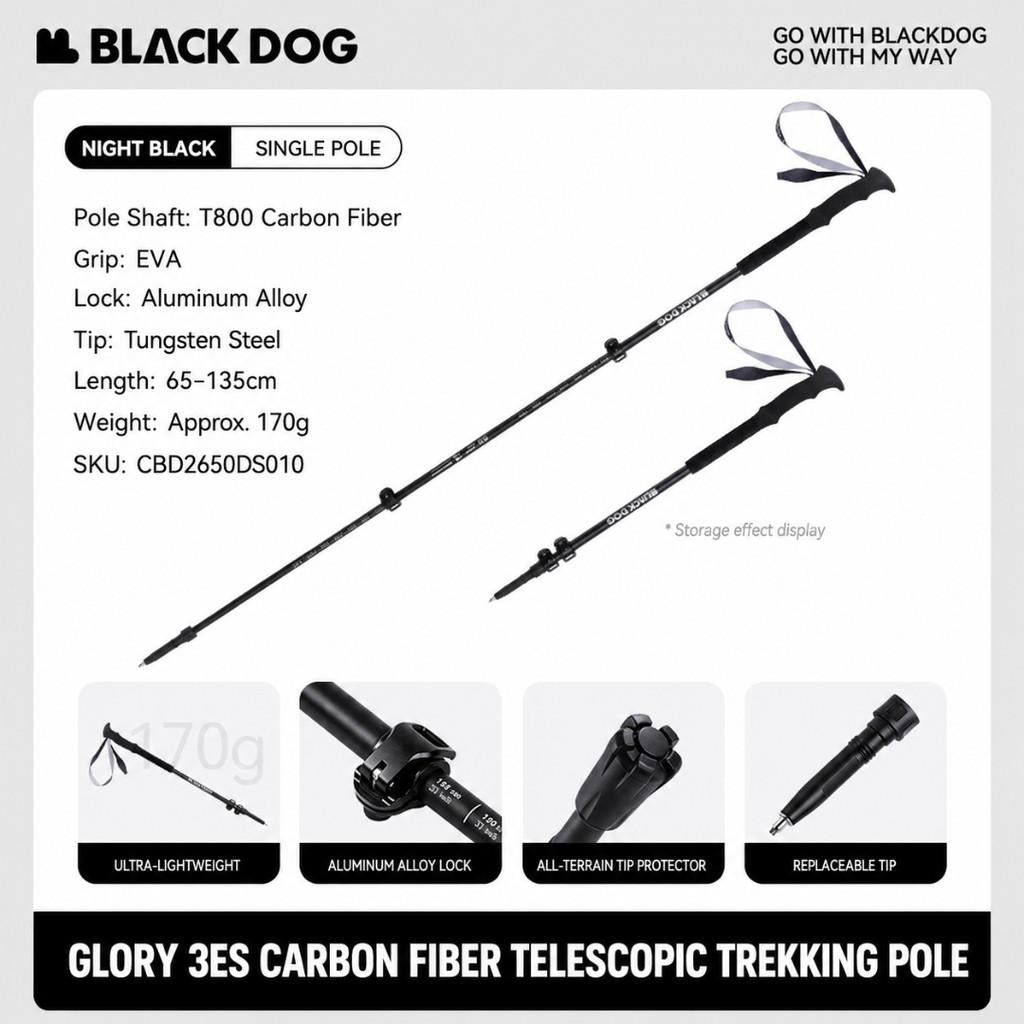 Blackdog Trekking Pole Carbon Guangyi CBD2650DS010 Tongkat Hiking Pendakian Camping Trekpole Teleskopik Ringan