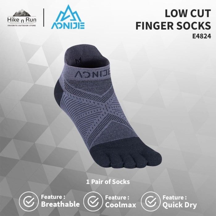 Kaos Kaki Aonijie E4824 Running Finger Socks Low Cut