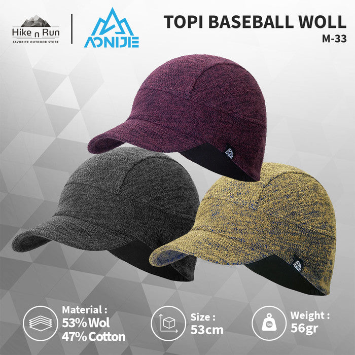 TOPI BASEBALL WOOL AONIJIE M-33 WOOL BASEBALL HAT