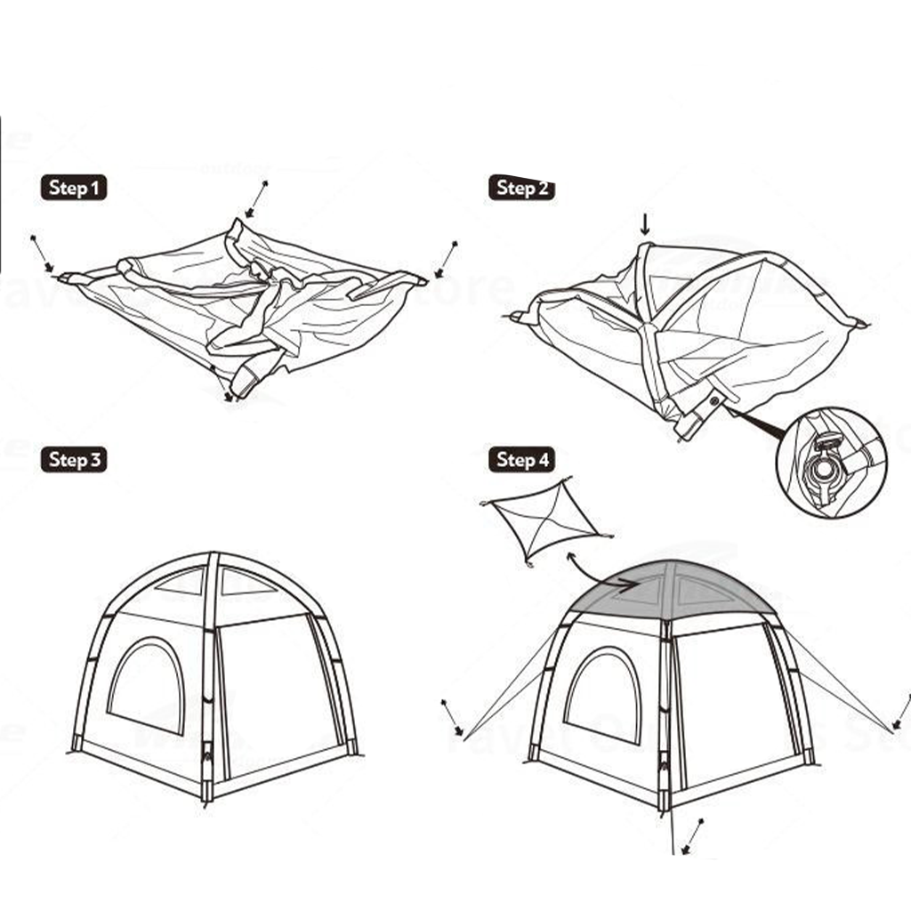 NATUREHIKE TENDA CAMPING ANGIN CNH23ZP12002 ANGO AIR TENT 3P