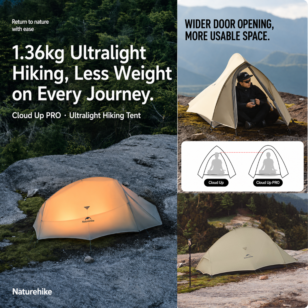 Tenda Hiking Ringan Naturehike Hiking Tent Cloud Up NH18T010-T NH17T001-T NH18T030-T CNK2450WS032