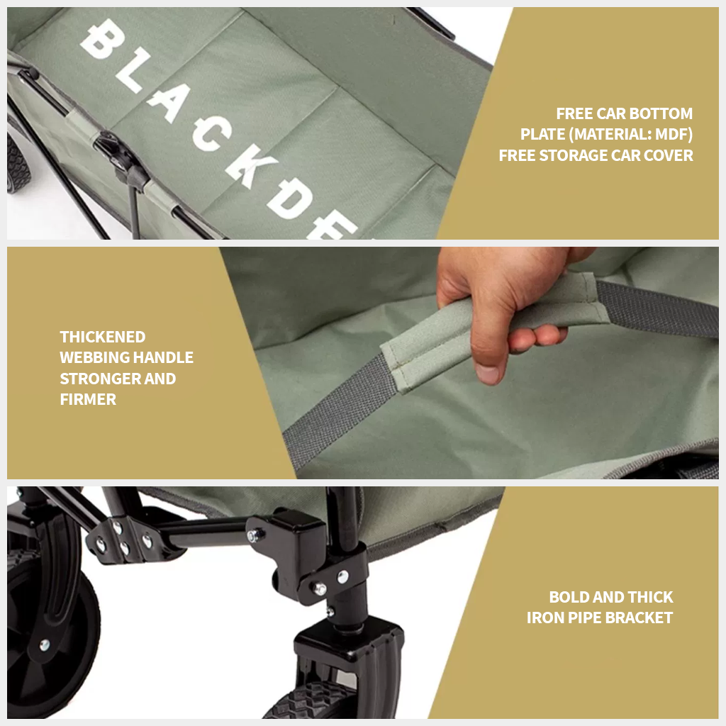 TROLI LIPAT BLACKDEER BD12112403/ BD12122503 FOLDING CAMPING TROLLEY WAGON