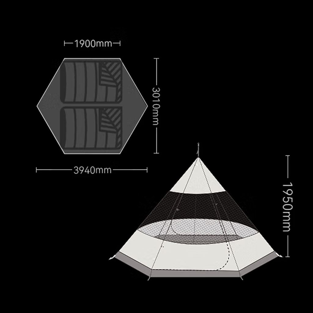 BUNDLING Tenda Camping Blackdeer BD12211153 Night Elf TeePee Tent 2.0 + BD Inner Tent TeePee Night Elf 2.0