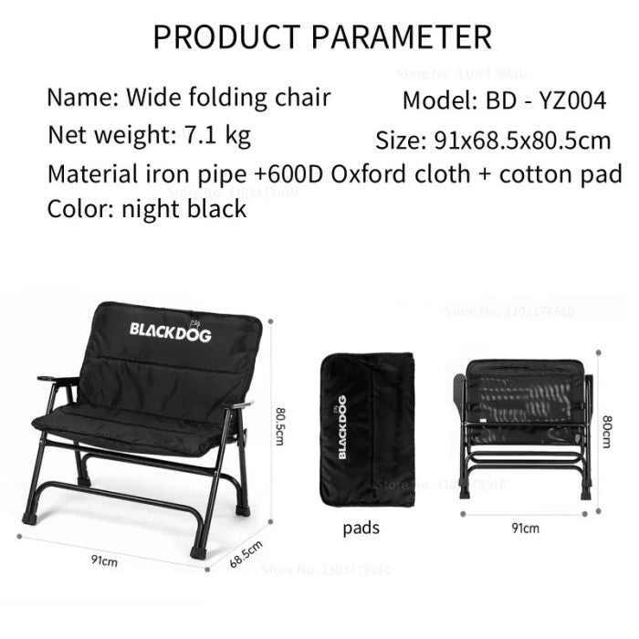 Blackdog Kursi Lipat Double BD-YZ004 Folding Chair With Cover