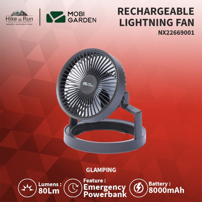 Kipas Lampu Elektrik Mobi Garden NX22669001 Rechargeable Lightning Fan