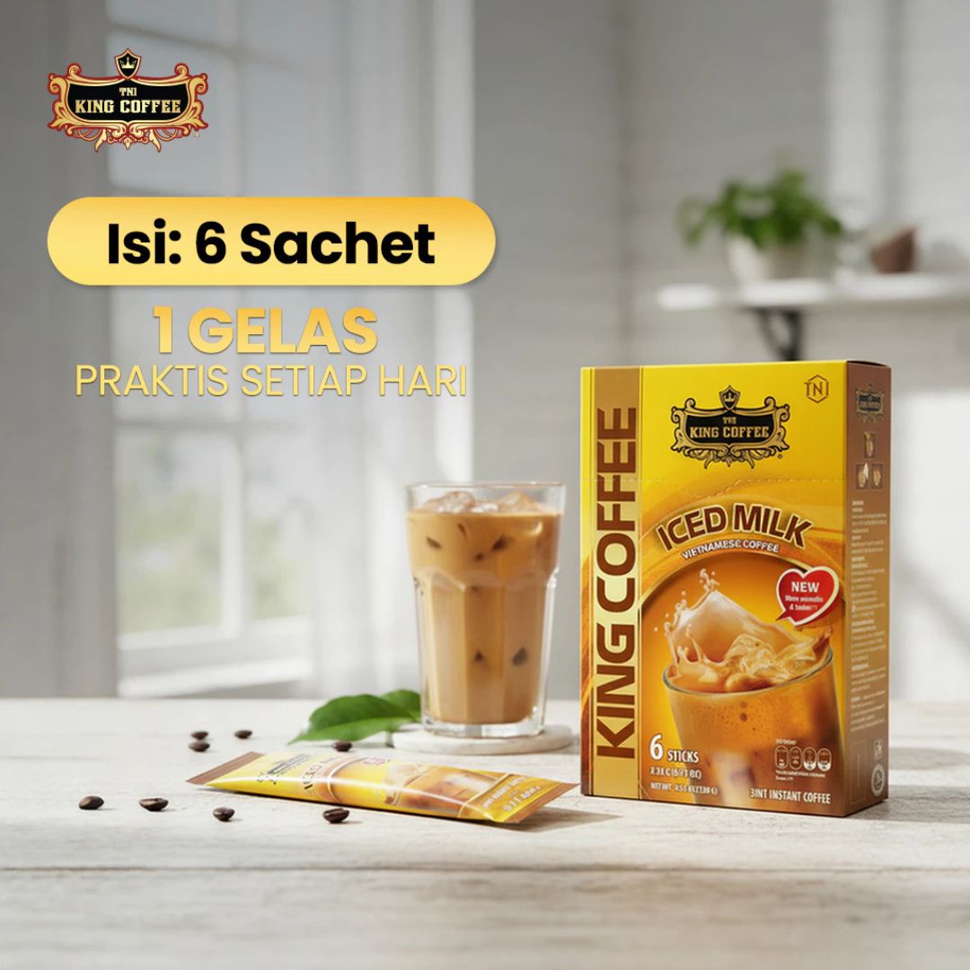 King Coffee Iced Milk Import Vietnam - Kopi Susu Instan Robusta Creamy & Bold Premium