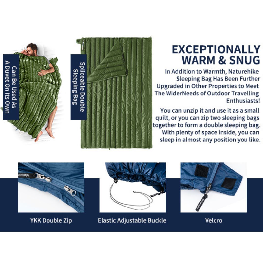 Naturehike Kantong TIdur Envelope CW280 CW295 CNK2300SD013 Sleeping Bag Duck Down CWM400 NH18Y011-R Ultralight