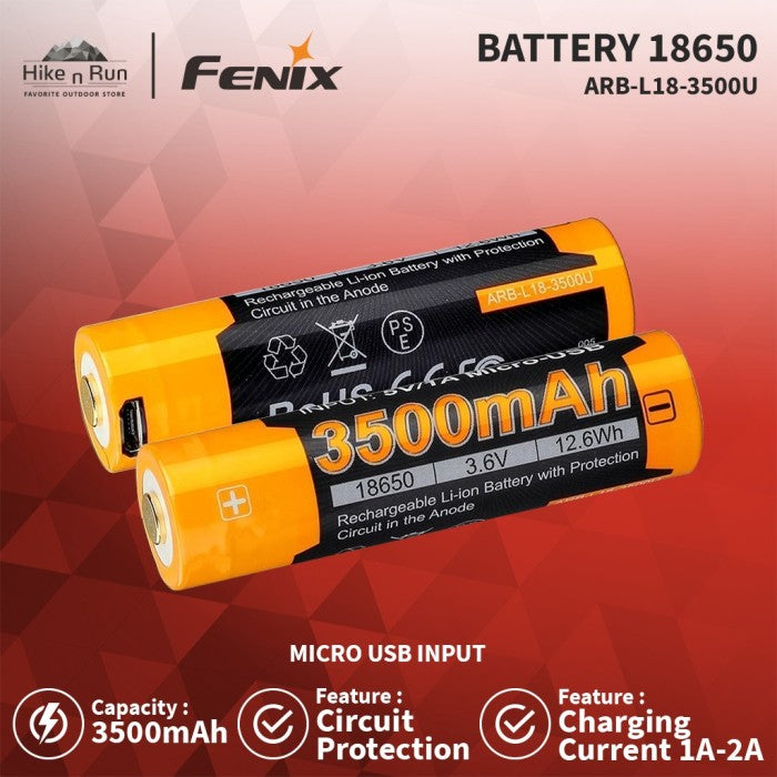 Baterai Fenix ARB L18 3500U Battery 18650 3500mAh