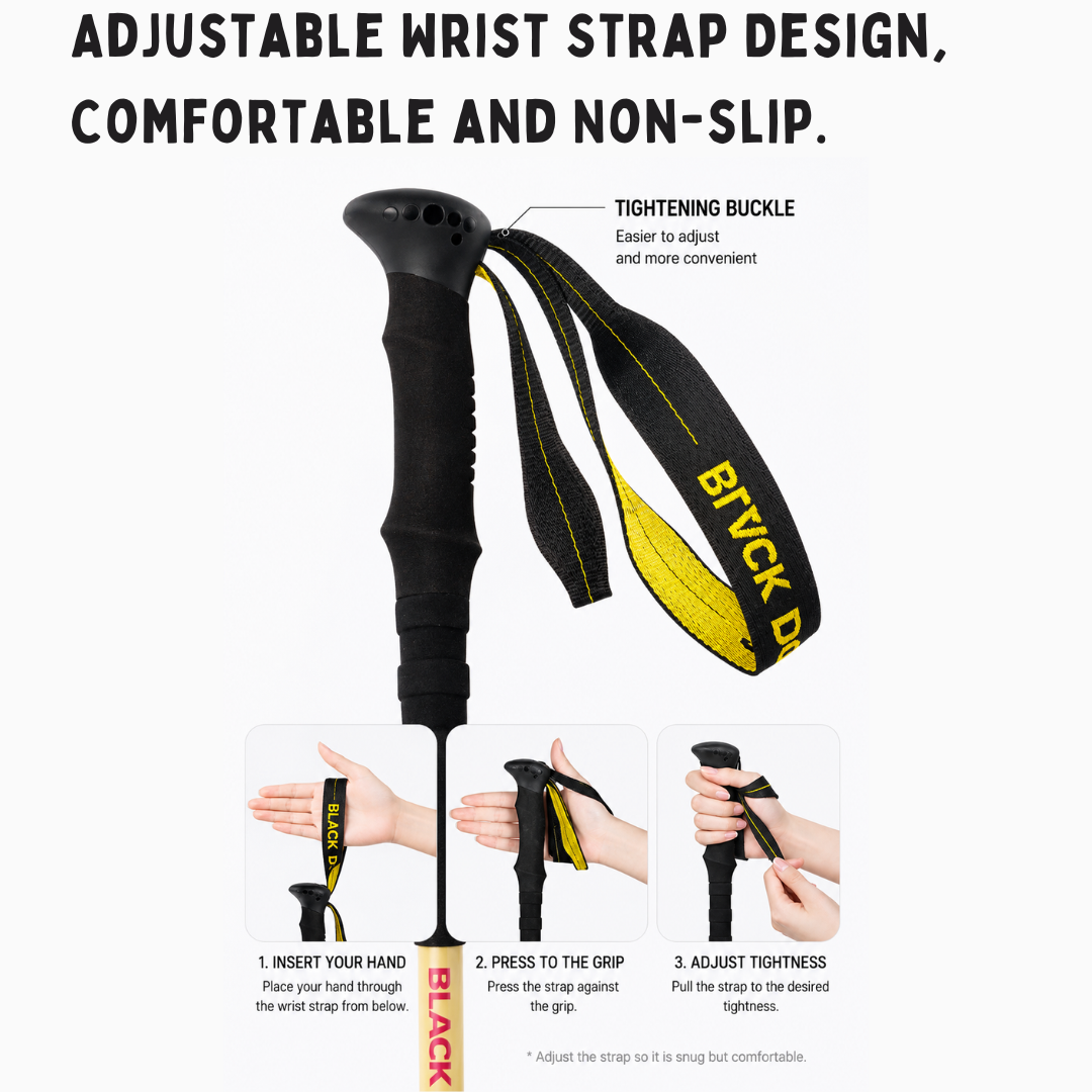 Blackdog QB01 Telescopic Trekking Pole Alluminium Alloy 3 Nodes Ultralight CBD2550DS010 Qishan