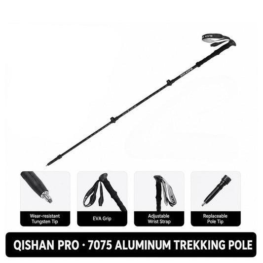 Blackdog Trekking Pole Qishan Pro Allumunium 7075 CBD2550DS011 Tongkat Hiking Pendakian Camping Trekpole Teleskopik Ringan