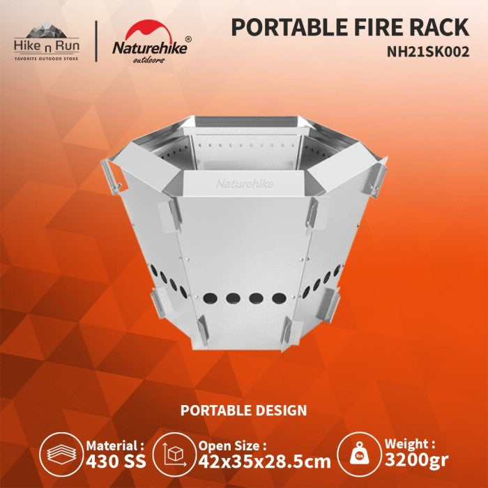 Wadah Kayu Bakar Naturehike Portable Folding Fire Rack NH21SK002