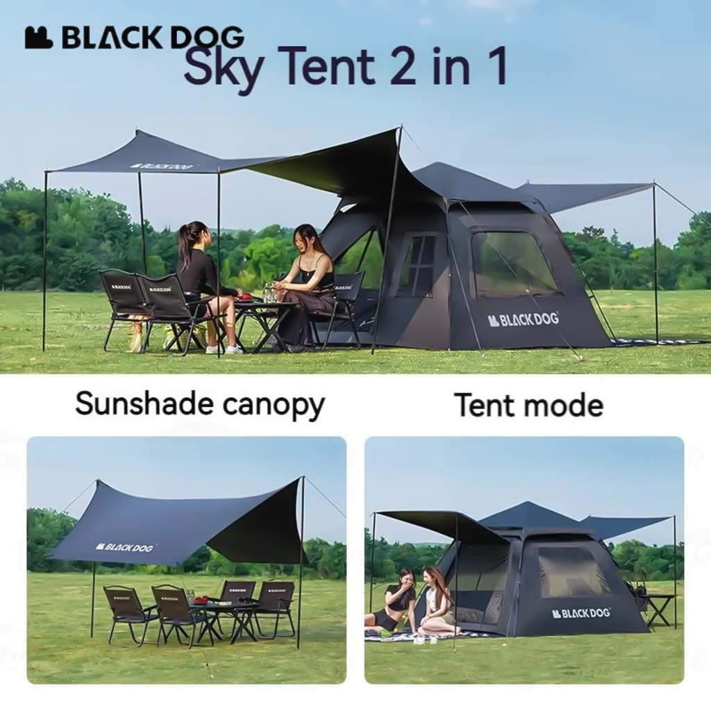 Tenda Summer 2 Pintu 2 Jendela Black Dog CBD2450WS030 Camping 2.4 Automatic Tent