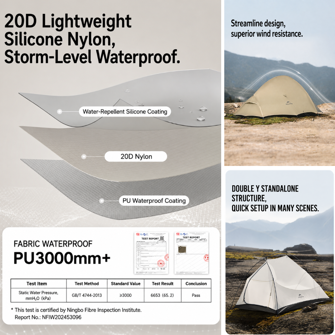 Tenda Hiking Ringan Naturehike Hiking Tent Cloud Up NH18T010-T NH17T001-T NH18T030-T CNK2450WS032
