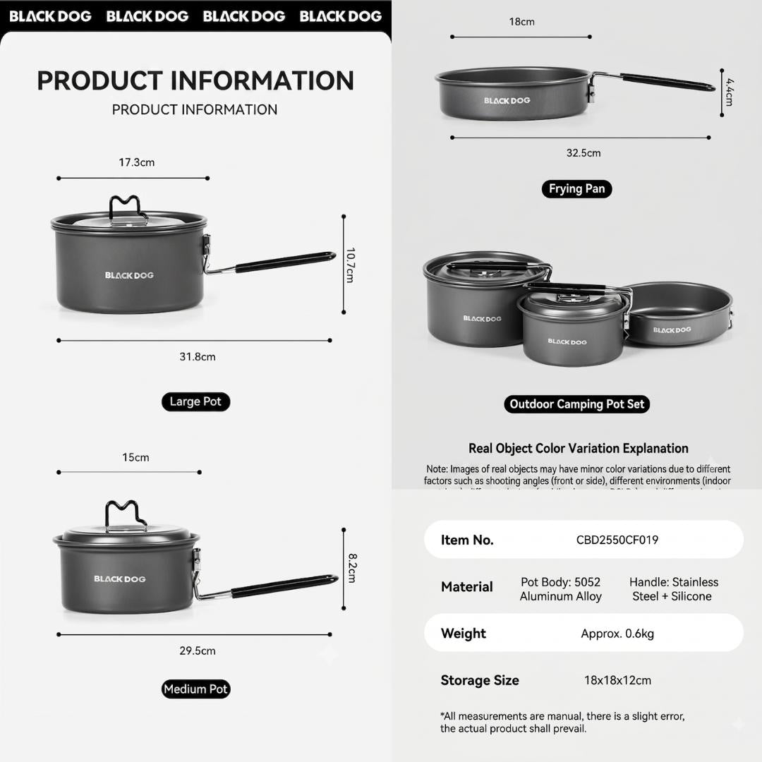 Blackdog Cookware Set Shiye 2.0 CBD2550CF019 Alat Masak Camping Outdoor