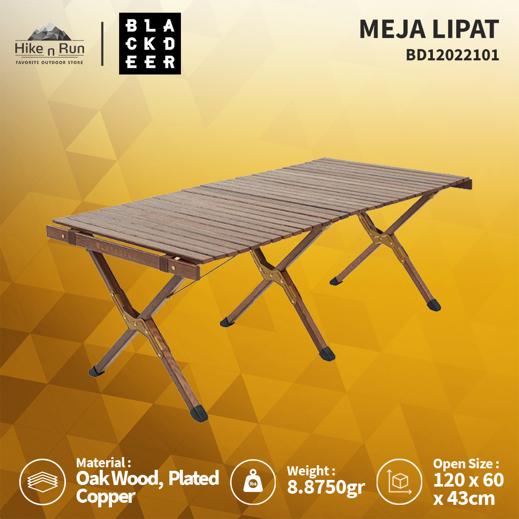 MEJA LIPAT BLACKDEER BD12022101 PORTABLE WOOD ROLL TABLE