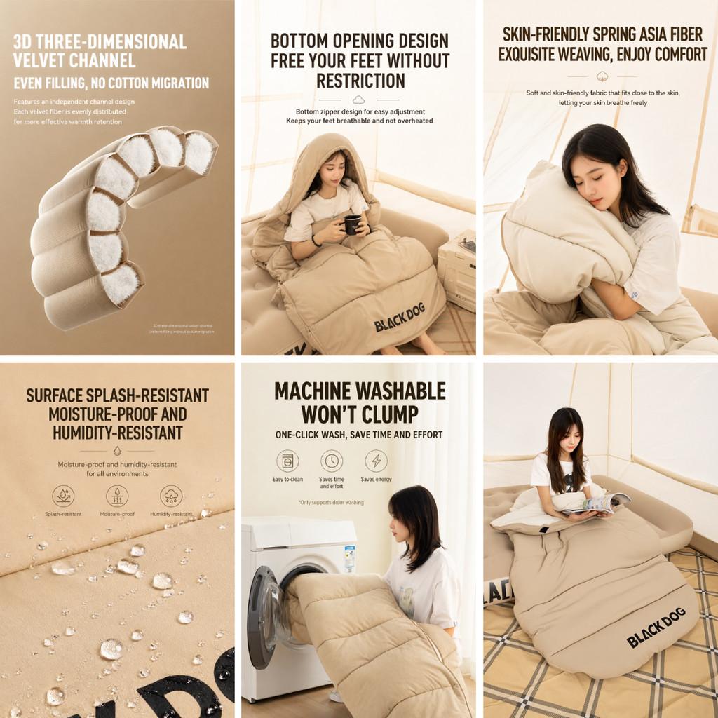 Blackdog Kantung Tidur Camping CBD2550WS055 Sleeping Bag Hoodie Multifungsi