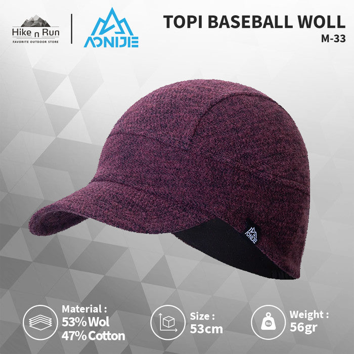 TOPI BASEBALL WOOL AONIJIE M-33 WOOL BASEBALL HAT